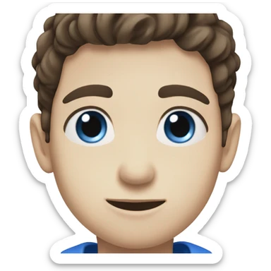 Brunette boy whit blue eyes and pale cream skin sticker