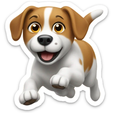 Dog chasing cat sticker