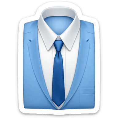 men's blue tie on white shirt, minimalism, no emojis or faces, iOS emoji style sticker