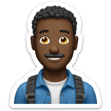 A man thet uses solar panels sticker