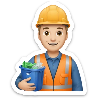 garbage man with helmet sticker