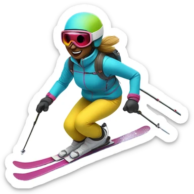 girl skii sticker