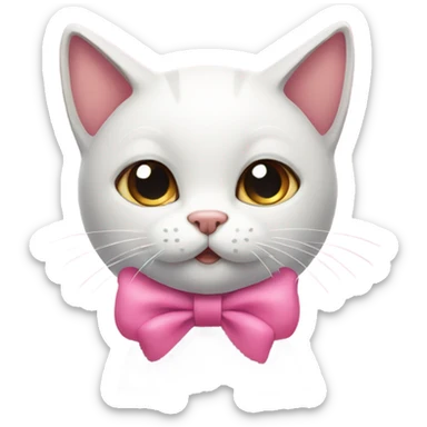 cat with pink bow sticker