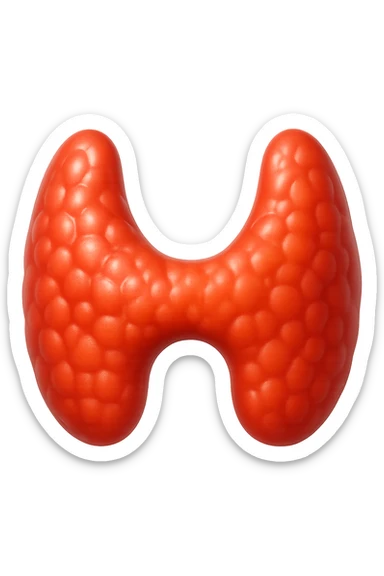 emoji stile iphone di tiroide, iperrealistica 4k sticker