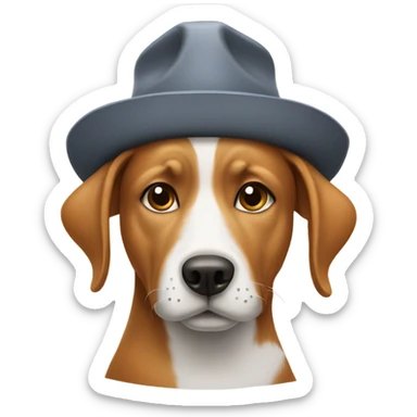 Dog wearing dog hat sticker