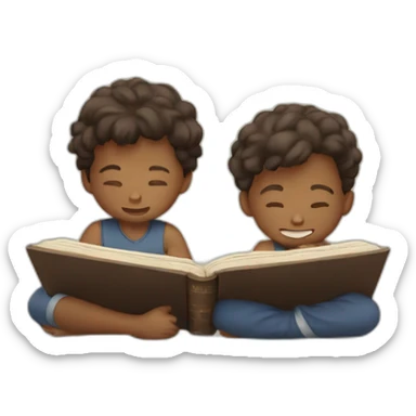 two boys reading the bible\ sticker