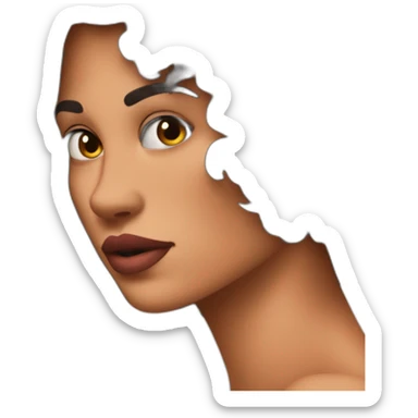 beautiful jawline and pointing at it in a side profile sticker