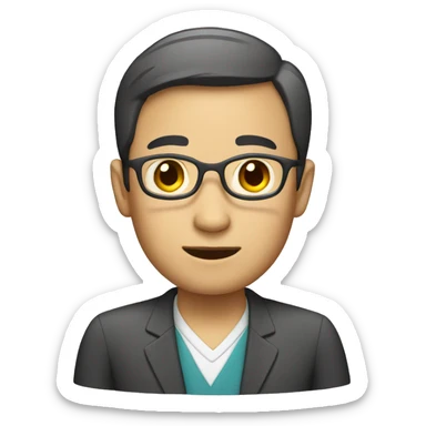 Asian teacher sticker