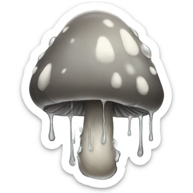grey dripping mushroom sticker