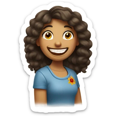 A Spanish girl chuckling  sticker