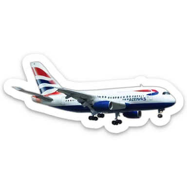 british airways plane landing sticker