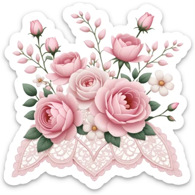 Pink and white romantic vintage aesthetic  sticker