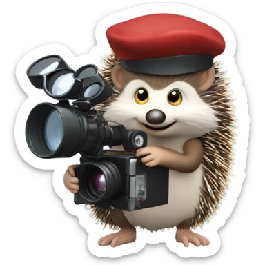 hedgehog the movie director with camera sticker
