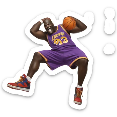 Clown dunking on Shaquille O’Neal  sticker
