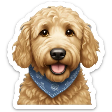Golden doodle wearing a bandana  sticker