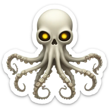 A cyborg octopus Skeleton sticker