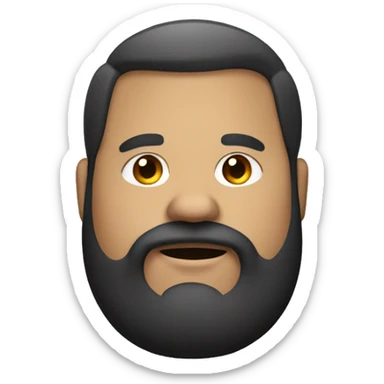 Fat man with beard and dark hair side parting sticker