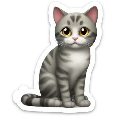 Cat with Christmas tree sticker