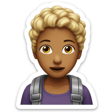 Girl is very hungry sticker