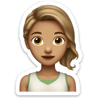 Light brown hair girl with brown eyes and olive skin sticker