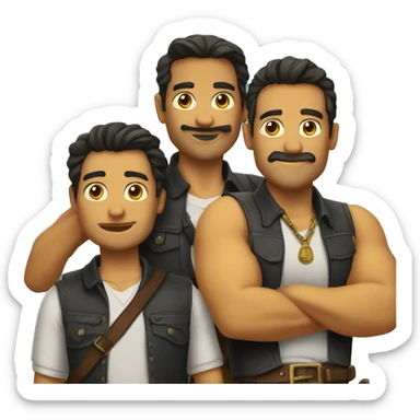 3 amigos posando sticker
