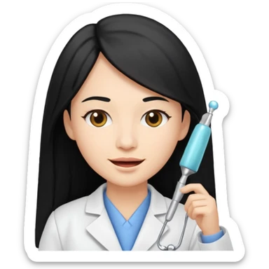 dentist with long hair sticker