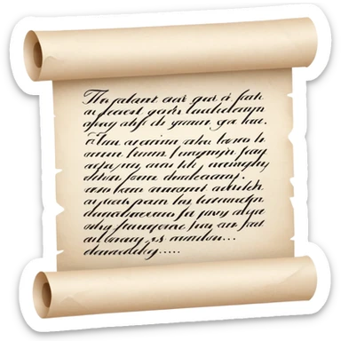 Calligraphy Paper – White parchment with black strokes. sticker