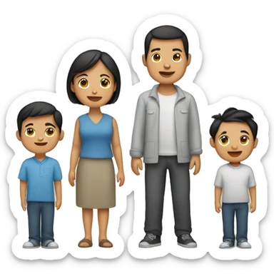 Filipino family mom, dad, boys sticker