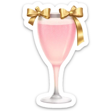 Pink champagne with gold bow sticker