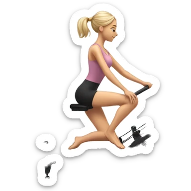 a girl on a reformer pilates machine doing exercises sticker