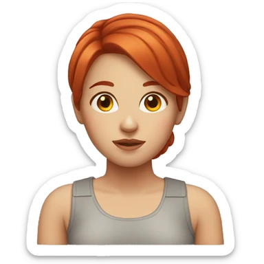 girl with red hair and bump on forehead sticker