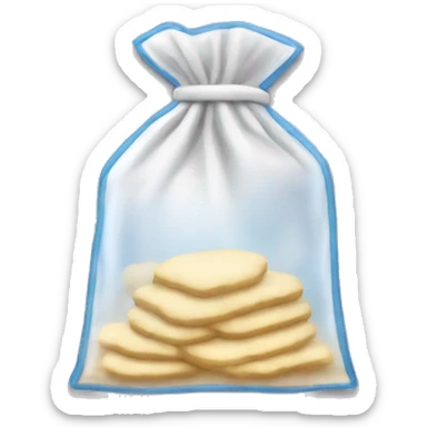 Pocket sized see through ziplock bag of flour sticker