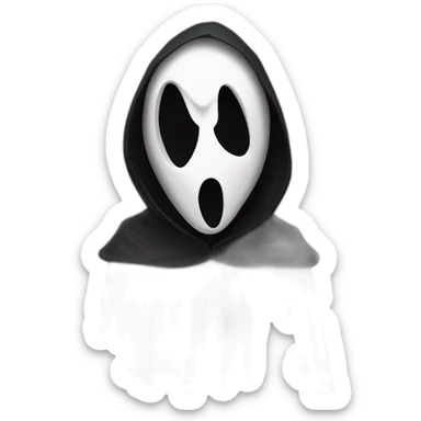 Ghost face maniac Black cloak white mask film scream sticker