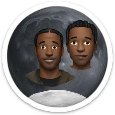 A man on the moon with travis scott sticker