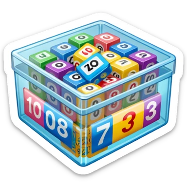 lottery transparent box with papers sticker