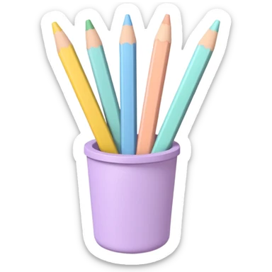 LAPIS , CANETA E REGUA EM TONS PASTEL ESCOLA COM IA E 3D sticker