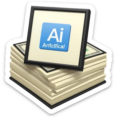 generate a small emoji for the word saying "artificial intelligence on notes" sticker