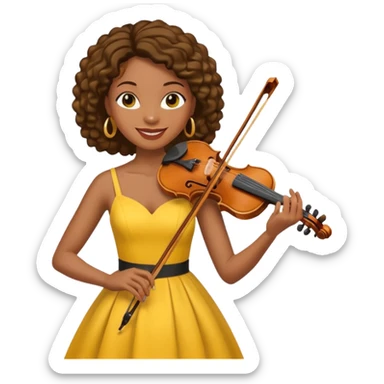 yellow-colored violinist black woman  sticker