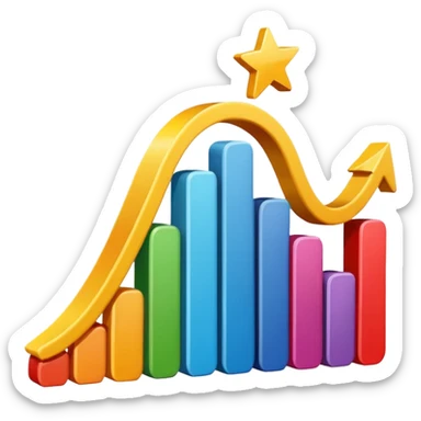 gráfico de ventas color blanco sticker