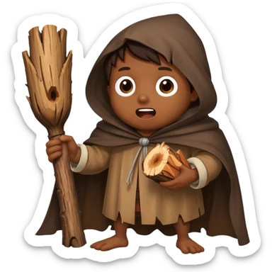 wood eater character with a log in its mouth sticker