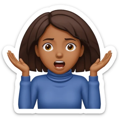 Brown girl having her hands on her neck screaming  sticker