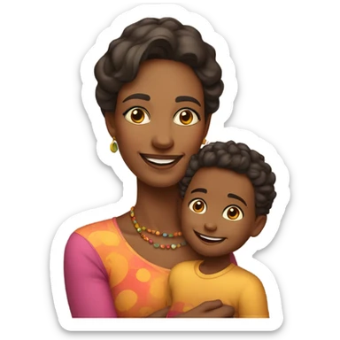 Beautiful mom with boy sticker
