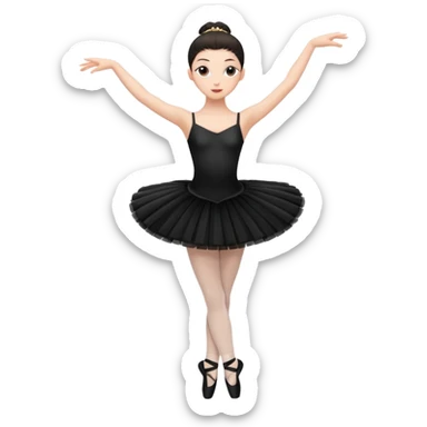 full body balet with black tutu sticker