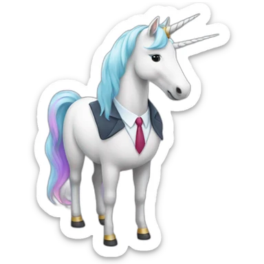 Unicorn in business casual sticker