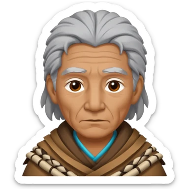 A tribal elder with grey hair wrapped in thick animal hide.



















 sticker