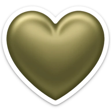 Satin khaki heart sticker