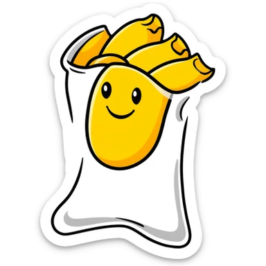 happy potato chip smiling joyfully sticker