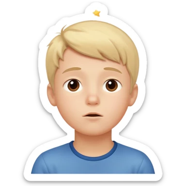 Boy dreaming about her sticker