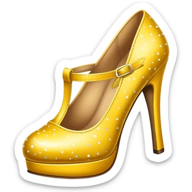 yellow shoes with gold sparkles  sticker
