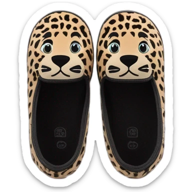 chausson de maison ballerine isotoner léopard avec semelle en cuir souple sticker